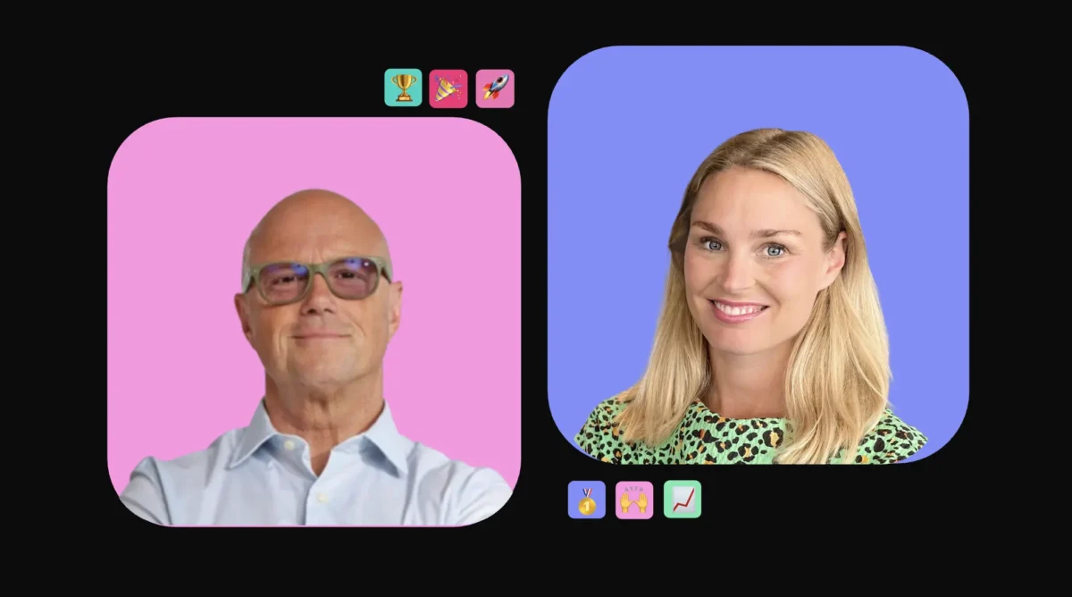 Patrik Frisk CEO of Reju with Sophie Hedestad CEO of Noxit